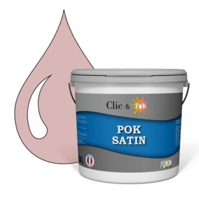 Peinture murs intérieurs satinée- Cuisine & Salle de bain POK SATIN - Rose Moyen 100m² - 10L