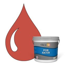 Peinture murs intérieurs satinée- Cuisine & Salle de bain POK SATIN - Rouge feu 25m² - 2,5L