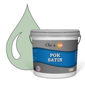 Peinture murs intérieurs satinée- Cuisine & Salle de bain POK SATIN - Vert Bord de Mer 100m² - 10L