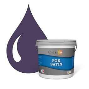 Peinture murs intérieurs satinée- Cuisine & Salle de bain POK SATIN - Violet foncé 50m² - 5L