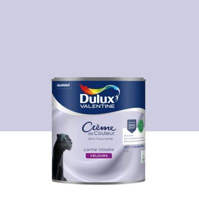 Peinture murs, plafonds, boiseries et radiateur larme violette velours Dulux Valentine Crème de couleur 0.5 L