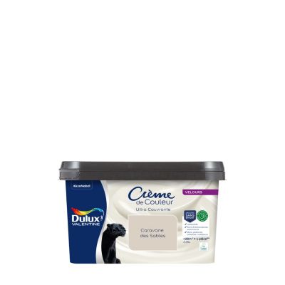 Peinture murs, plafonds, boiseries et radiateurs beige caravane des sables velours Dulux Valentine Crème de couleur 2.25 L