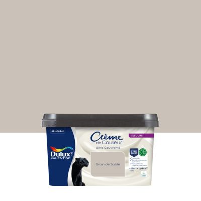 Peinture murs, plafonds, boiseries et radiateurs beige grain de sable velours Dulux Valentine Crème de couleur 2.25 L