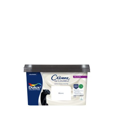 Peinture murs, plafonds, boiseries et radiateurs blanc velours Dulux Valentine Crème de couleur 2.25 L