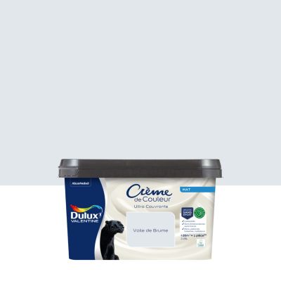 Peinture murs, plafonds, boiseries et radiateurs blanc voile de brume mat Dulux Valentine Crème de couleur 2.25 L