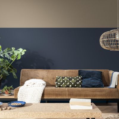 Peinture murs, plafonds, boiseries et radiateurs bleu indigo velours Dulux Valentine Crème de couleur 2.25 L
