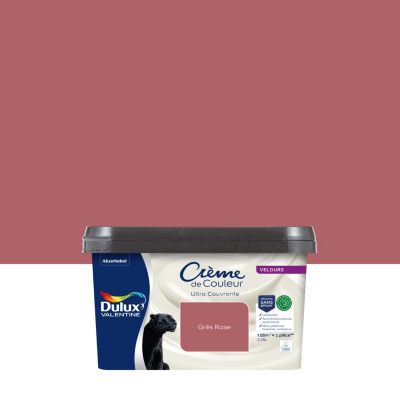 Peinture murs, plafonds, boiseries et radiateurs grès rose velours Dulux Valentine Crème de couleur 2.25 L