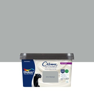 Peinture murs, plafonds, boiseries et radiateurs gris alpaga velours Dulux Valentine Crème de couleur 2.25 L