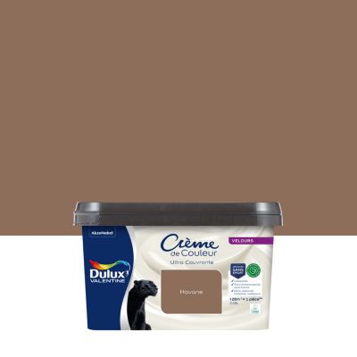 Peinture murs, plafonds, boiseries et radiateurs marron havane velours Dulux Valentine Crème de couleur 2.25 L