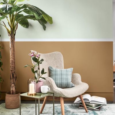 Peinture murs, plafonds, boiseries et radiateurs marron moka latte velours Dulux Valentine Crème de couleur 2.25 L