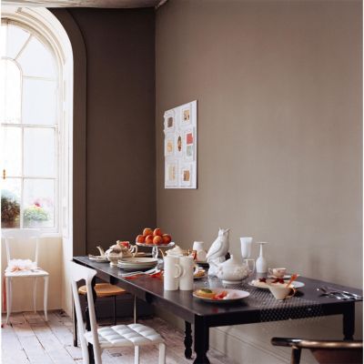 Peinture murs, plafonds, boiseries et radiateurs marron taupe velours Dulux Valentine Crème de Couleur 2.25 L