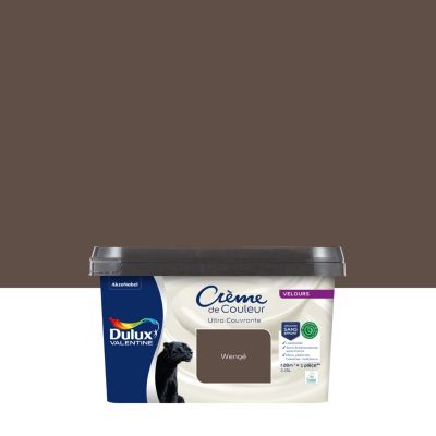 Peinture murs, plafonds, boiseries et radiateurs marron wengé velours Dulux Valentine Crème de couleur 2.25 L