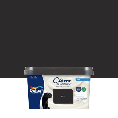 Peinture murs, plafonds, boiseries et radiateurs noir mat Dulux Valentine Crème de couleur 2.25 L