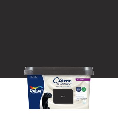 Peinture murs, plafonds, boiseries et radiateurs noir velours Dulux Valentine Crème de couleur 2.25 L