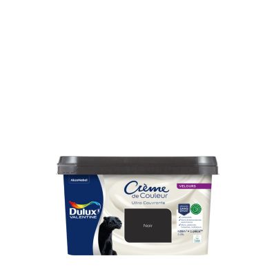 Peinture murs, plafonds, boiseries et radiateurs noir velours Dulux Valentine Crème de couleur 2.25 L