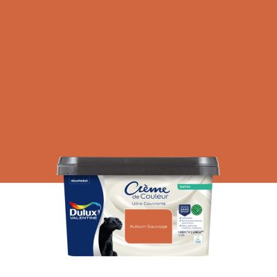 Peinture murs, plafonds, boiseries et radiateurs orange auburn sauvage velours Dulux Valentine Crème de couleur 0.5 L