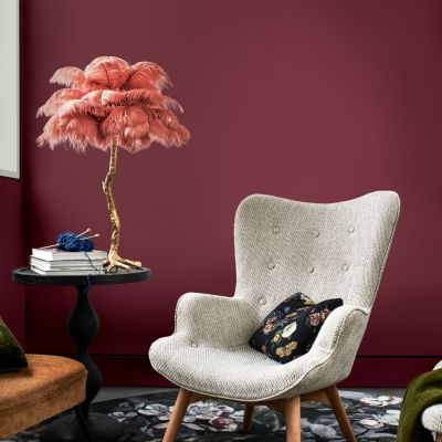 Peinture murs, plafonds, boiseries et radiateurs rouge bordeaux satin Dulux Valentine Crème de couleur 2.5 L