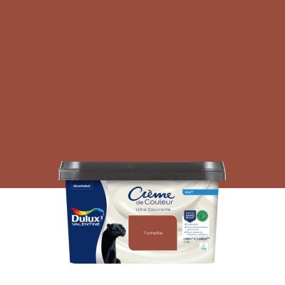 Peinture murs, plafonds, boiseries et radiateurs rouge tomette mat Dulux Valentine Crème de couleur 2.25 L