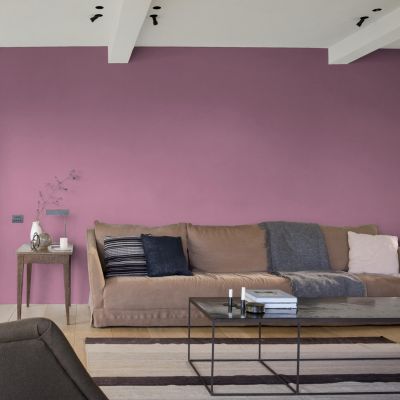 Peinture murs, plafonds, boiseries et radiateurs violet figue mat Dulux Valentine Crème de couleur 2.5 L