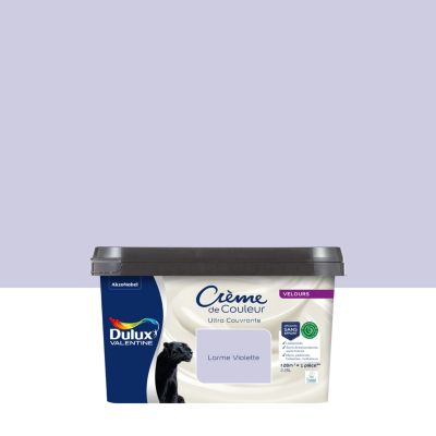 Peinture murs, plafonds, boiseries et radiateurs violet larme violette velours Dulux Valentine Crème de couleur 2.25 L