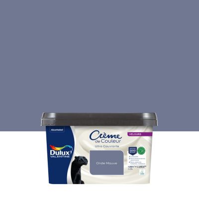 Peinture murs, plafonds, boiseries et radiateurs violet onde mauve velours Dulux Valentine Crème de couleur 2.25 L