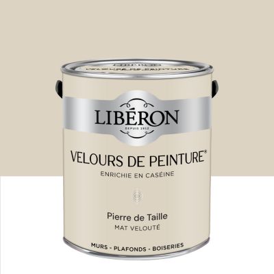 Peinture murs, plafonds et boiseries beige pierre de taille Libéron Velours de peinture 2,5 L