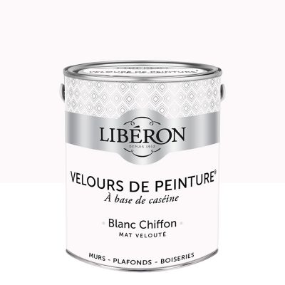 Peinture murs, plafonds et boiseries blanc chiffon Libéron Velours de peinture 2.5 L