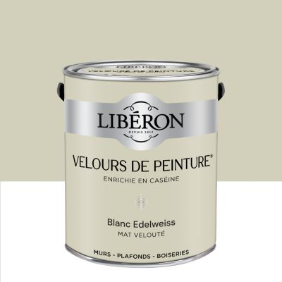 Peinture murs, plafonds et boiseries blanc edelweiss Libéron Velours de peinture 2.5 L