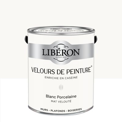 Peinture murs, plafonds et boiseries blanc porcelaine Libéron Velours de peinture 2.5 L