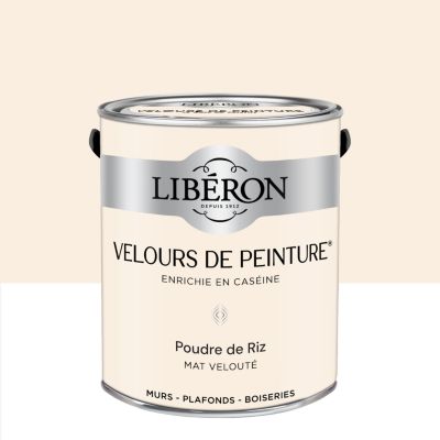 Peinture murs, plafonds et boiseries blanc poudre de riz Libéron Velours de peinture 2.5 L