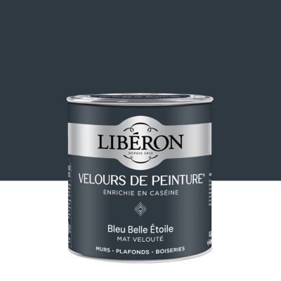 Peinture murs, plafonds et boiseries bleu belle étoile Libéron Velours de peinture 0,5 L
