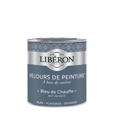 Peinture murs, plafonds et boiseries bleu de chauffe Libéron Velours de peinture 0.5 L