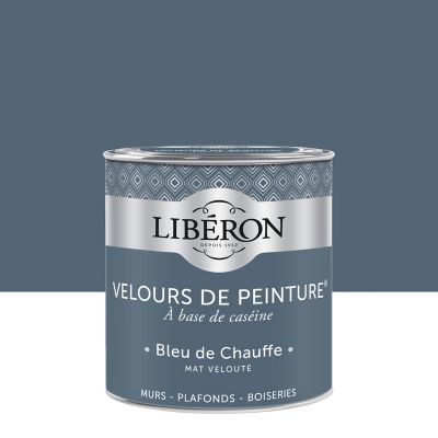 Peinture murs, plafonds et boiseries bleu de chauffe Libéron Velours de peinture 0.5 L