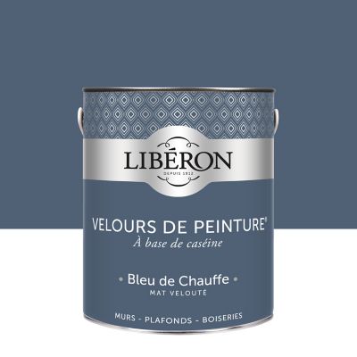 Peinture murs, plafonds et boiseries bleu de chauffe Libéron Velours de peinture 2.5 L