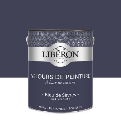 Peinture murs, plafonds et boiseries bleu de sèvres Libéron Velours de peinture 2.5 L