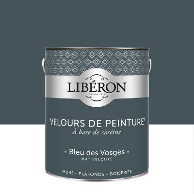 Peinture murs, plafonds et boiseries bleu des vosges Libéron Velours de peinture 2.5 L