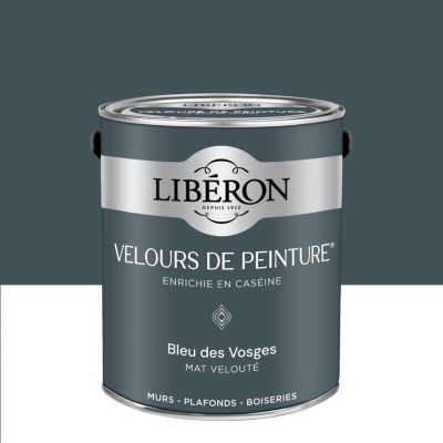 Peinture murs, plafonds et boiseries bleu des vosges Libéron Velours de peinture 2.5 L