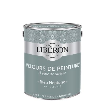 Peinture murs, plafonds et boiseries bleu neptune Libéron Velours de peinture 2.5 L