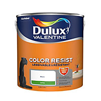 Peinture murs plafonds et boiseries Color Resist Dulux Valentine satin blanc 2,5L