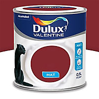 Peinture murs plafonds et boiseries Crème de Couleur Dulux Valentine mat rouge glamour 0,5L
