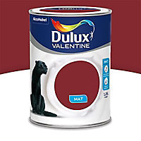 Peinture murs plafonds et boiseries Crème de Couleur Dulux Valentine mat rouge glamour 1,25L