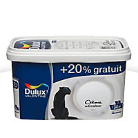 Peinture murs plafonds et boiseries Crème de Couleur Dulux Valentine satin blanc 2,5L +20% gratuit
