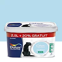 Peinture murs plafonds et boiseries Crème de Couleur Dulux Valentine satin bleu rêveur 2,5 litres + 20% offert