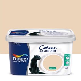 Peinture murs plafonds et boiseries Crème de Couleur Dulux Valentine satin coquille d'œuf 2,5L