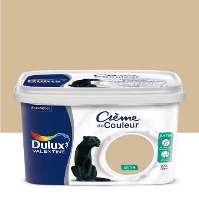 Peinture murs plafonds et boiseries Crème de Couleur Dulux Valentine satin dune 2,5L