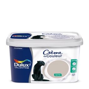 Peinture murs plafonds et boiseries Crème de Couleur Dulux Valentine satin grain de sable 2,5L