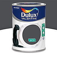 Peinture murs plafonds et boiseries Crème de Couleur Dulux Valentine satin poivre 1,25L