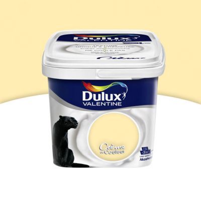 Peinture murs plafonds et boiseries Crème de Couleur Dulux Valentine satin vanille 2,5L