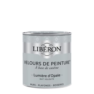 Peinture murs, plafonds et boiseries gris lumière d'opale Libéron Velours de peinture 0.5 L