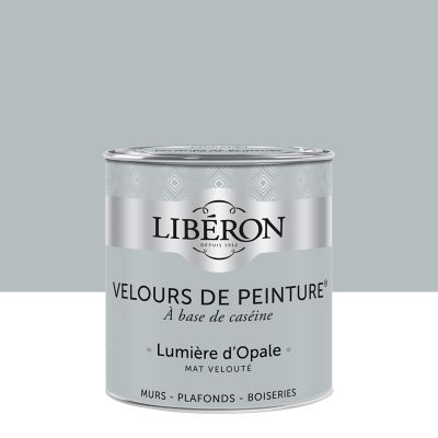 Peinture murs, plafonds et boiseries gris lumière d'opale Libéron Velours de peinture 0.5 L